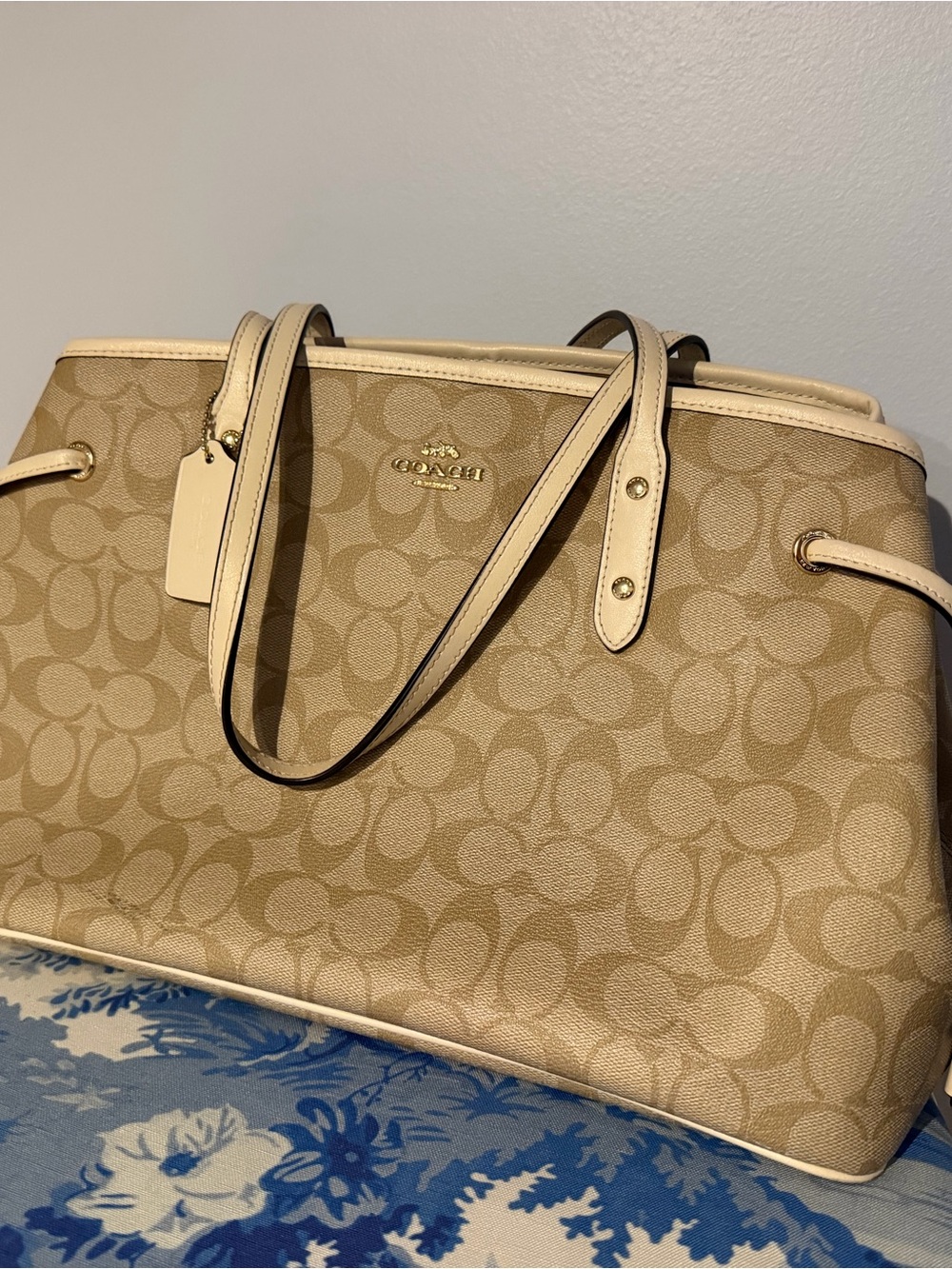 Coach Signature Drawstring Carry-all Purse